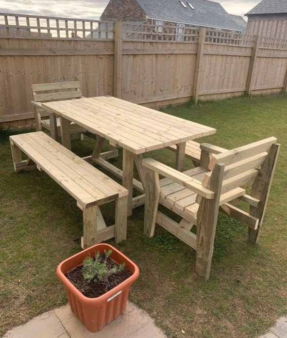 8 Seater Set in heavy tanalised timber