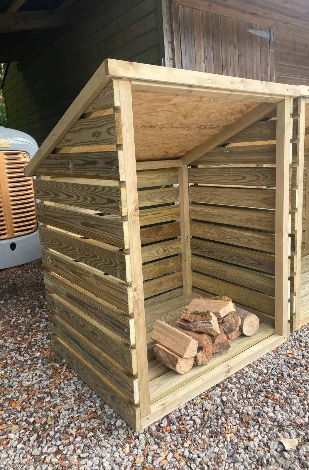 Small Log Store in heavy tanalised timber